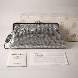 Whiting & Davis Silver Mesh Clutch Vintage Evening Bag w Box Tag Purse NWT MCM